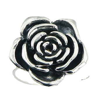 Antiqued Rose Flower Relief Ring Unique Design by BeYindi 