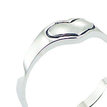 Polished Sterling Silver 925 Engraved Heart Band Ring by BeYindi 3