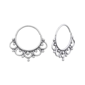 Stylish Septum Hoop Earrings 925 Sterling Silver by BeYindi 