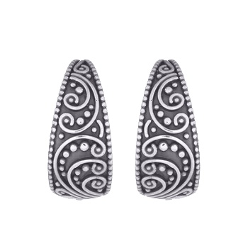 Stunning Ornamented Style Stud Earrings 925 Silver by BeYindi 