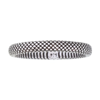 Python Skin Textured 925 Silver Band Ring by BeYindi 