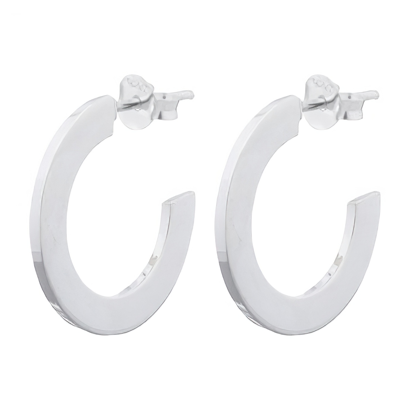 925 Silver Flat Circle Curve Earrings by BeYindi 