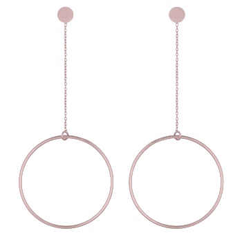 Circle Swing Rose Gold Silver Stud Earrings by BeYindi 