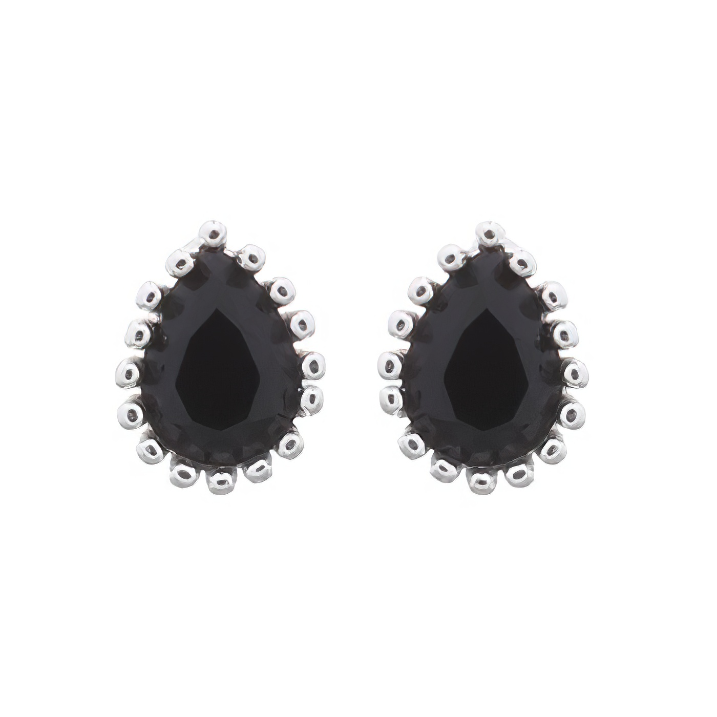 Little Teardrop Black CZ 925 Silver Stud Earrings by BeYindi 