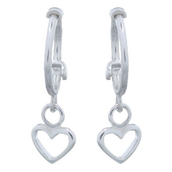 Mini Love Heart 925 Silver Huggie Hoop Earrings by BeYindi 