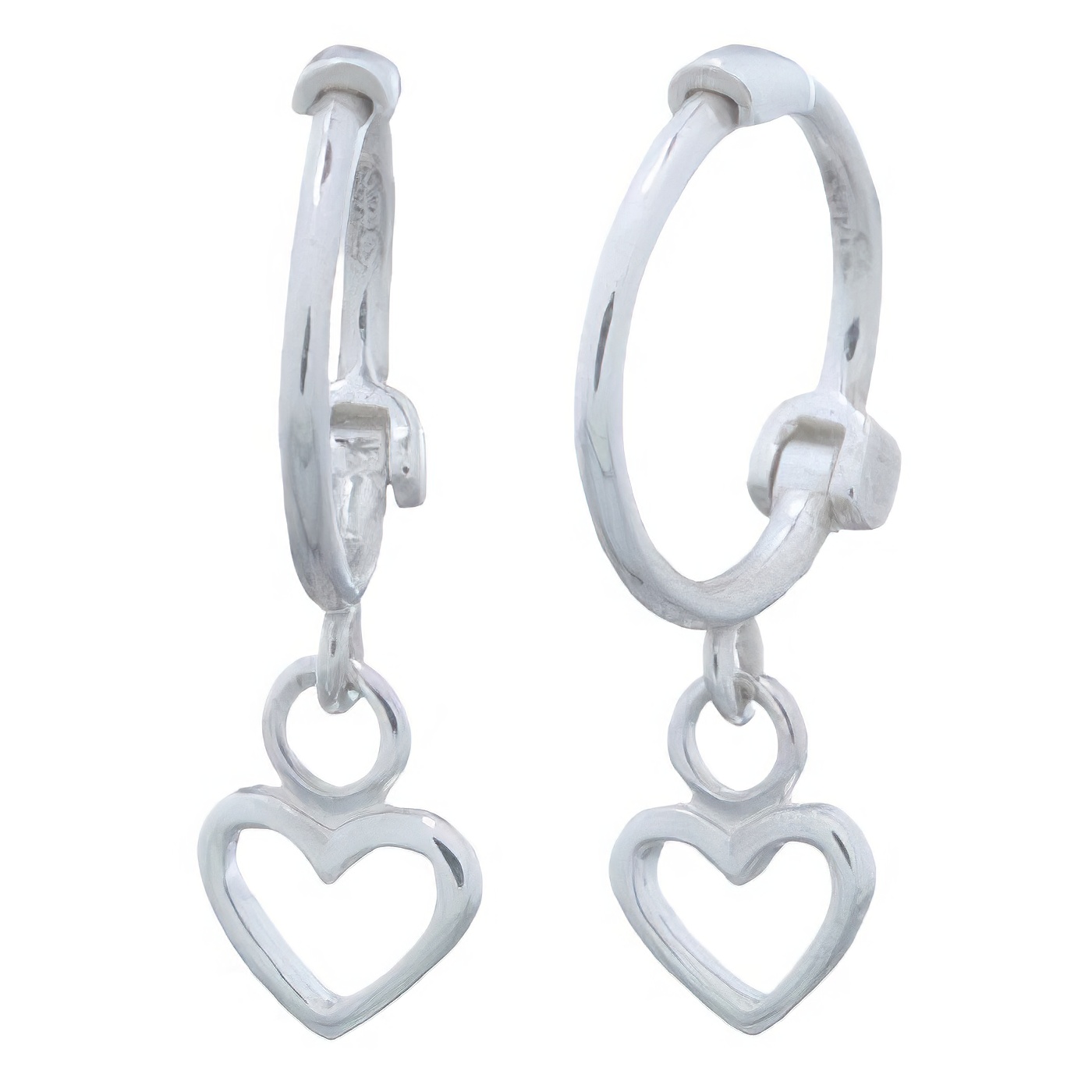 Mini Love Heart 925 Silver Huggie Hoop Earrings by BeYindi 