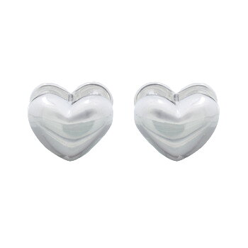 Chubby Heart 925 Silver Huggie Hoop Earrings by BeYindi 