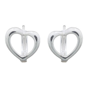 Love Heart 925 Silver Huggie Hoop Earrings by BeYindi 