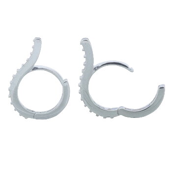 Wavy CZ Crystal Huggie Silver Hoop Earrings by BeYindi 2