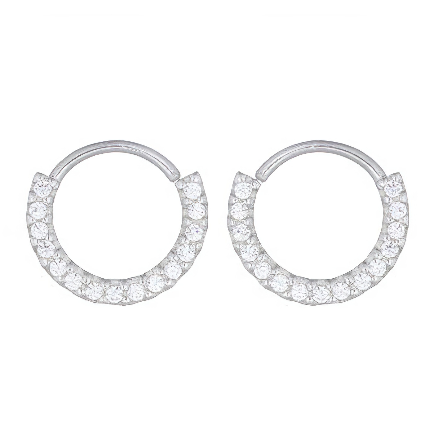 Cubic Zicornia Circle Drop 925 Silver Huggie Earrings by BeYindi 