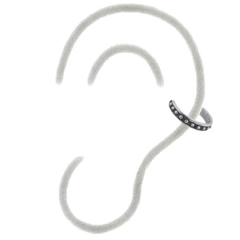 Beaded Oxidized 925 Silver Cuff Earrings by BeYindi 