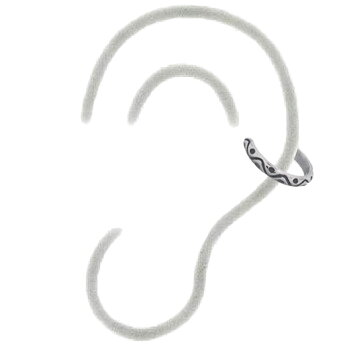 Wavy Ladder Line In 925 Silver Cuff Earrings by BeYindi 