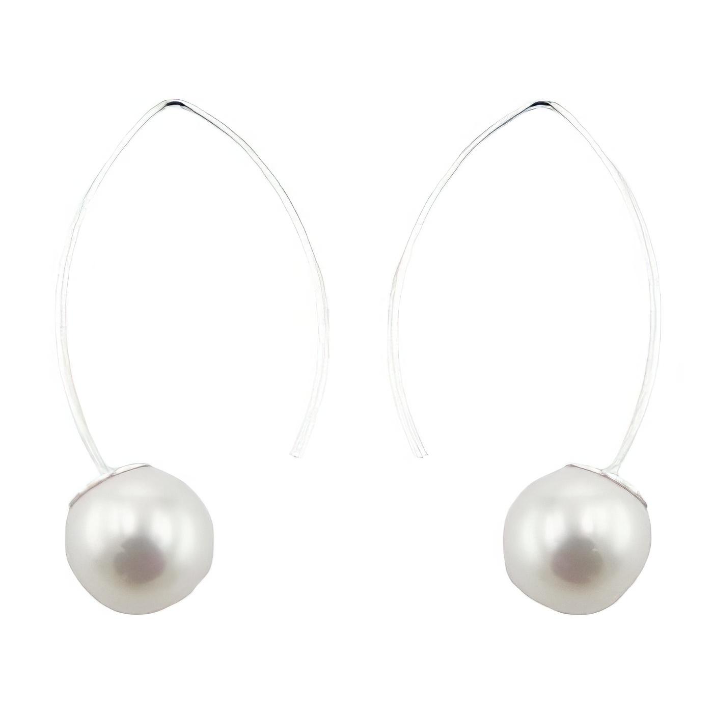Imitation Pearls On Generously Curved Silver Stick Hangers by BeYindi 