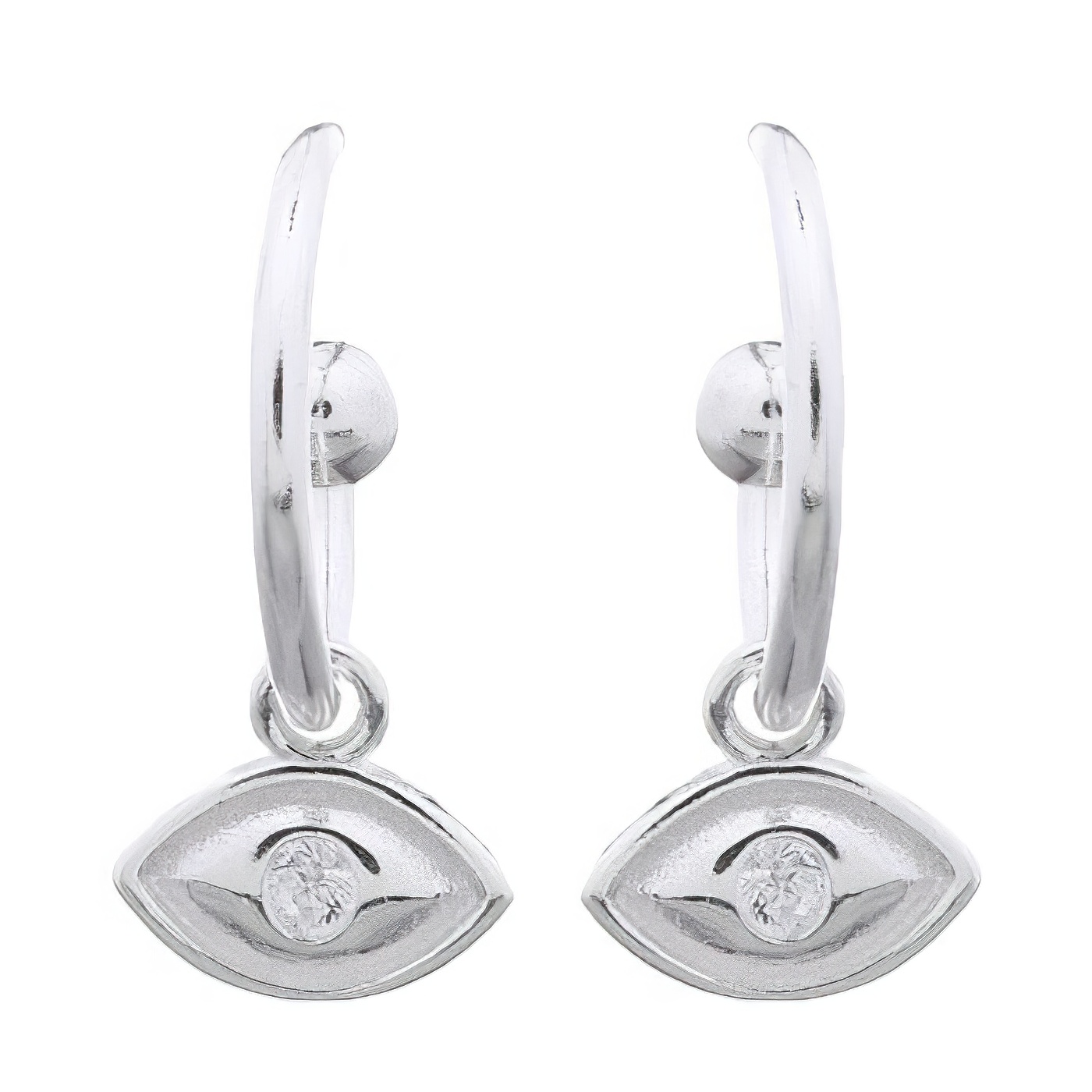 925 Silver Evil Eye CZ Charm Drop Earrings by BeYindi 