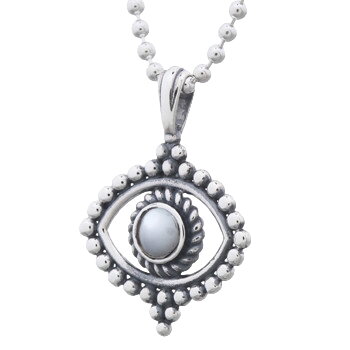 Extraordinary Figured Evil Eye Mother Of Pearl Silver Pendant by BeYindi 