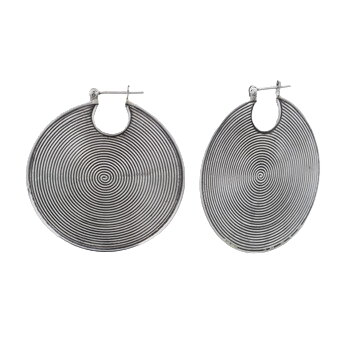 Spiral Hoops 36MM 925 Silver Earrings by BeYindi 