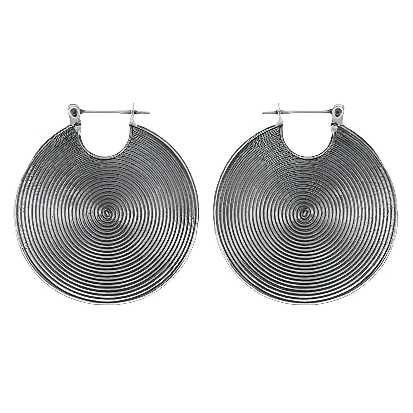 Spiral Hoops 31MM 925 Silver Earrings by BeYindi 