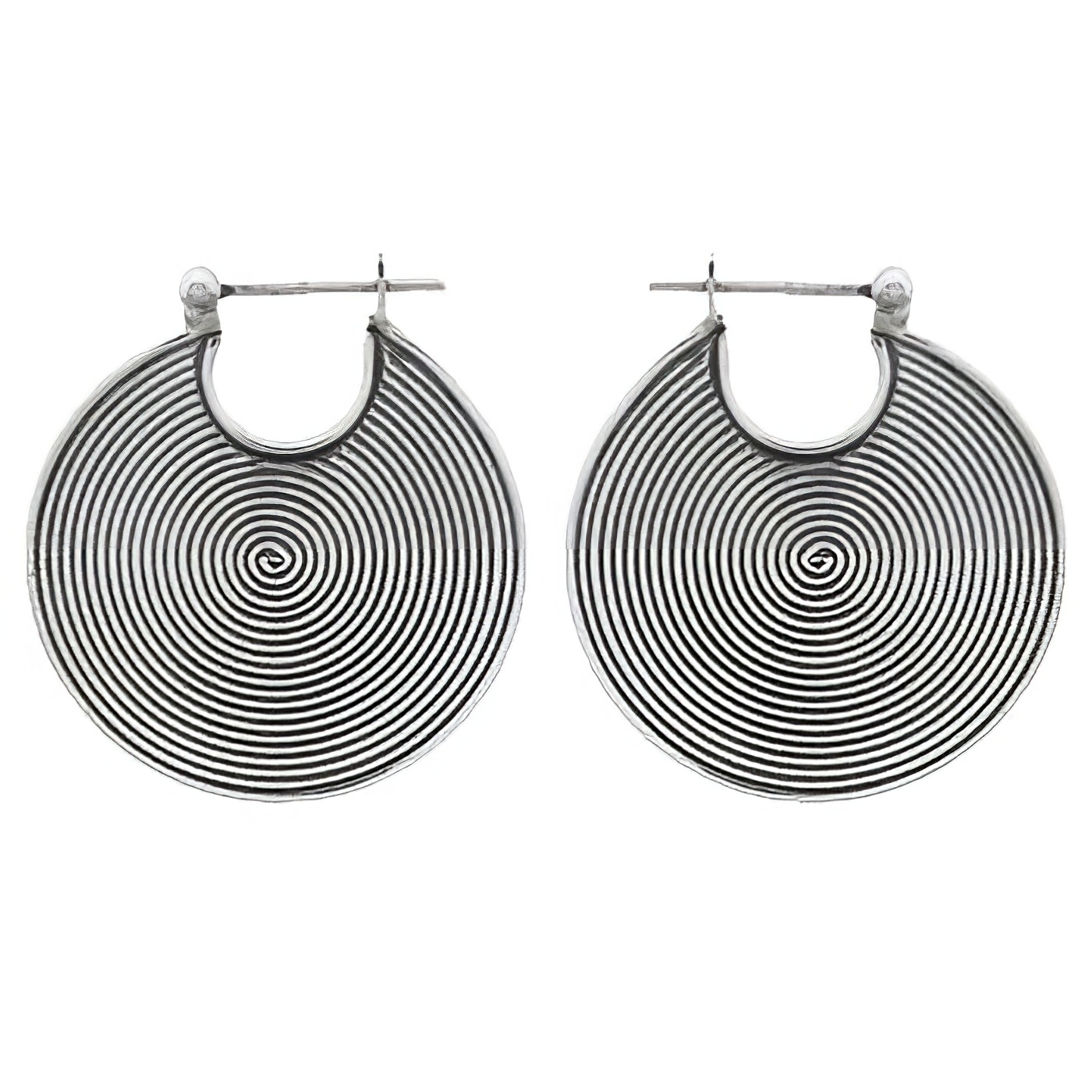 Spiral Hoops 26MM 925 Silver Earrings by BeYindi 