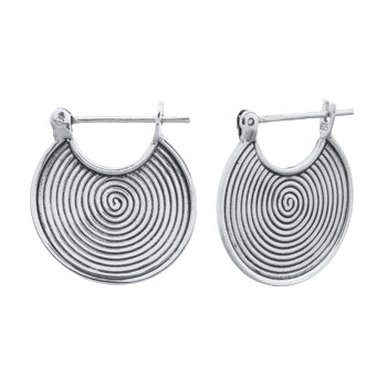 Spiral Hoops 17MM 925 Silver Earrings by BeYindi 