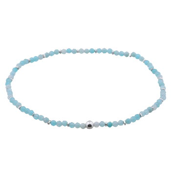 Stretchable Amazonite With Sterling Silver Bracelet by BeYindi 