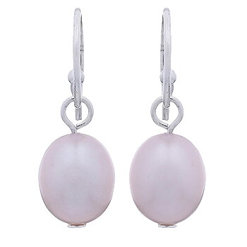 Sterling Silver Freshwater Pink Pearl Dangle Earrings by BeYindi 