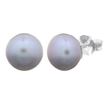 Elegant Freshwater Gray Pearl 6 MM 925 Silver Stud Earrings by BeYindi 
