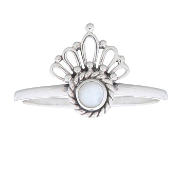 Elegant Mother Of Pearl Crown Women Ring 925 Silver by BeYindi 