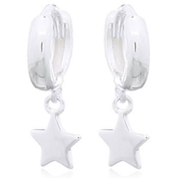 Star Silver Plated 925 Huggie Hoop Earrings by BeYindi 