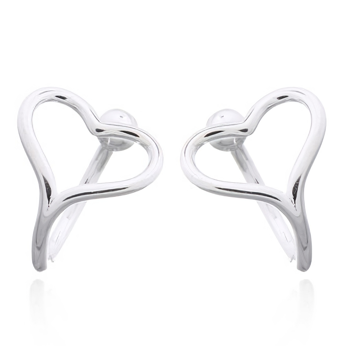 Stylish Lovely Heart 925 Silver Cuff Earrings by BeYindi 