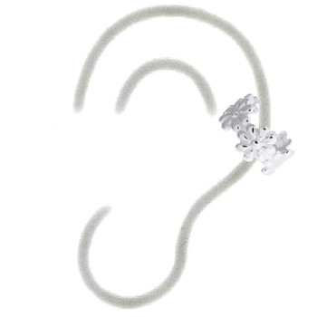 Little Daisy Flowers 925 Silver Cuff Earrings by BeYindi 