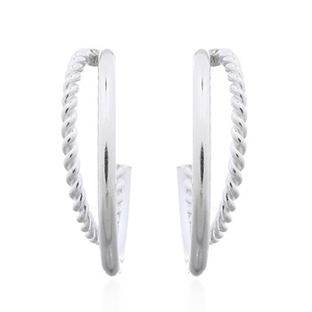 925 Silver Intertwined Hoop Stud Earrings by BeYindi 