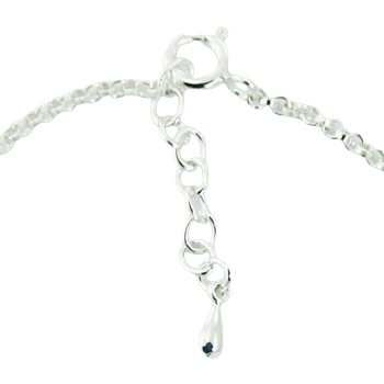 925 Silver Chain Bracelet with Round Turquoise Gemstone by BeYindi 3