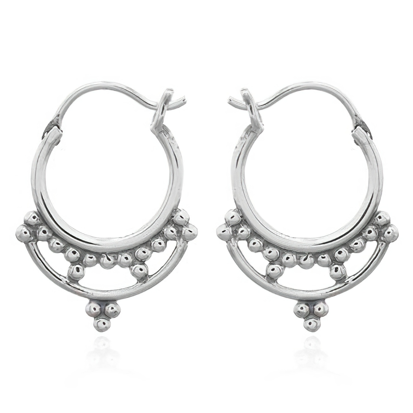 Boho Crown Hoop Earrings 925 Sterling Silver by BeYindi 
