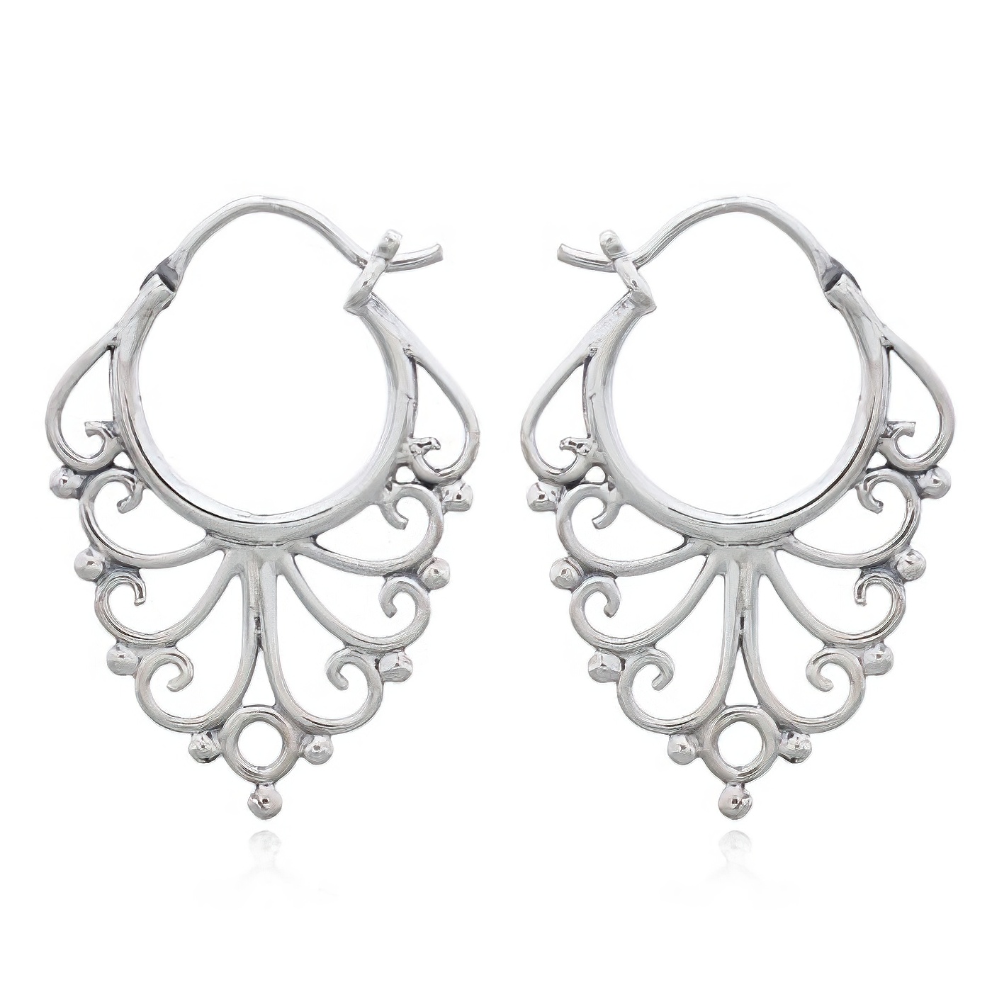 925 Sterling Silver Bohemian Hoop Earrings by BeYindi 