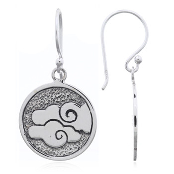 Clouds On Disc 925 Sterling Silver dangle Earrings by BeYindi 