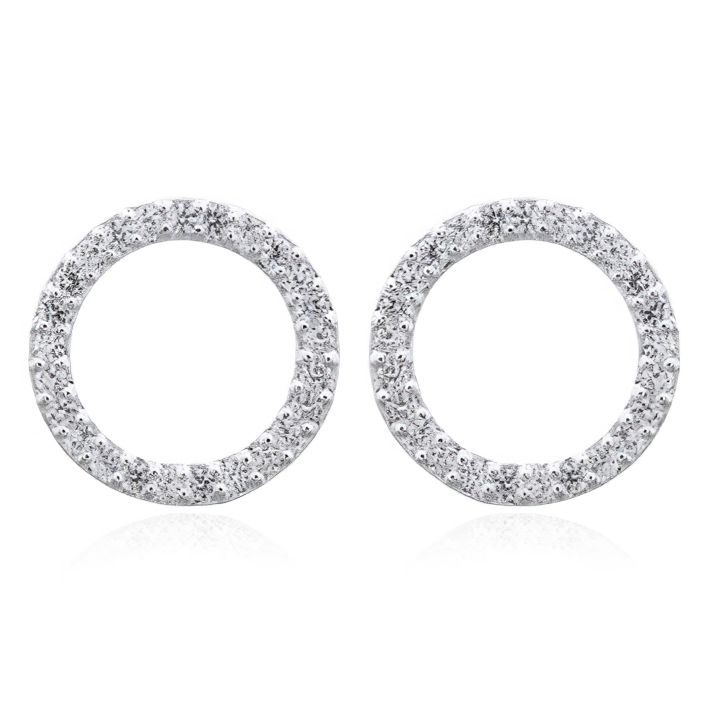 Elegant Circle Cubic Zirconia Stud Earrings 925 Silver by BeYindi 