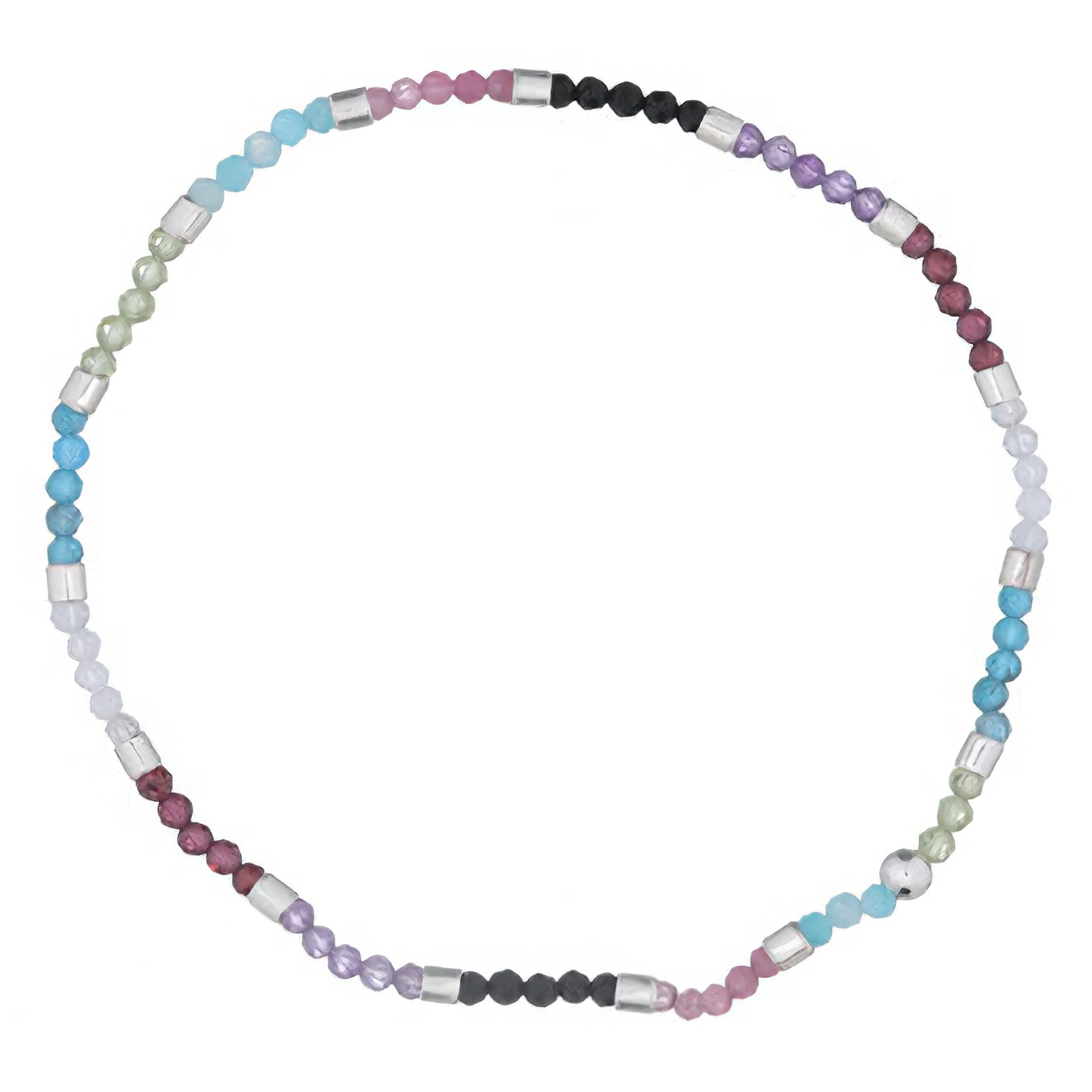 Enchanting Mixed Stones Stretchable Bracelet With 925 Silver Spacer by BeYindi 