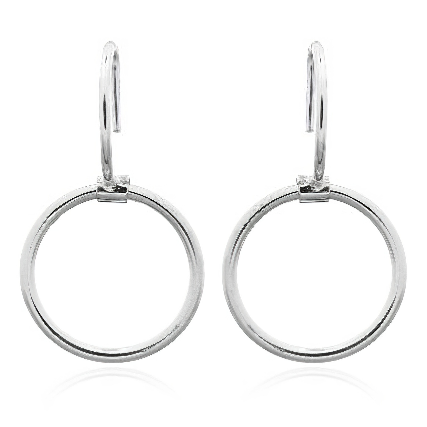 Circle Ear Hook Dangle 925 Silver Earrings by BeYindi 