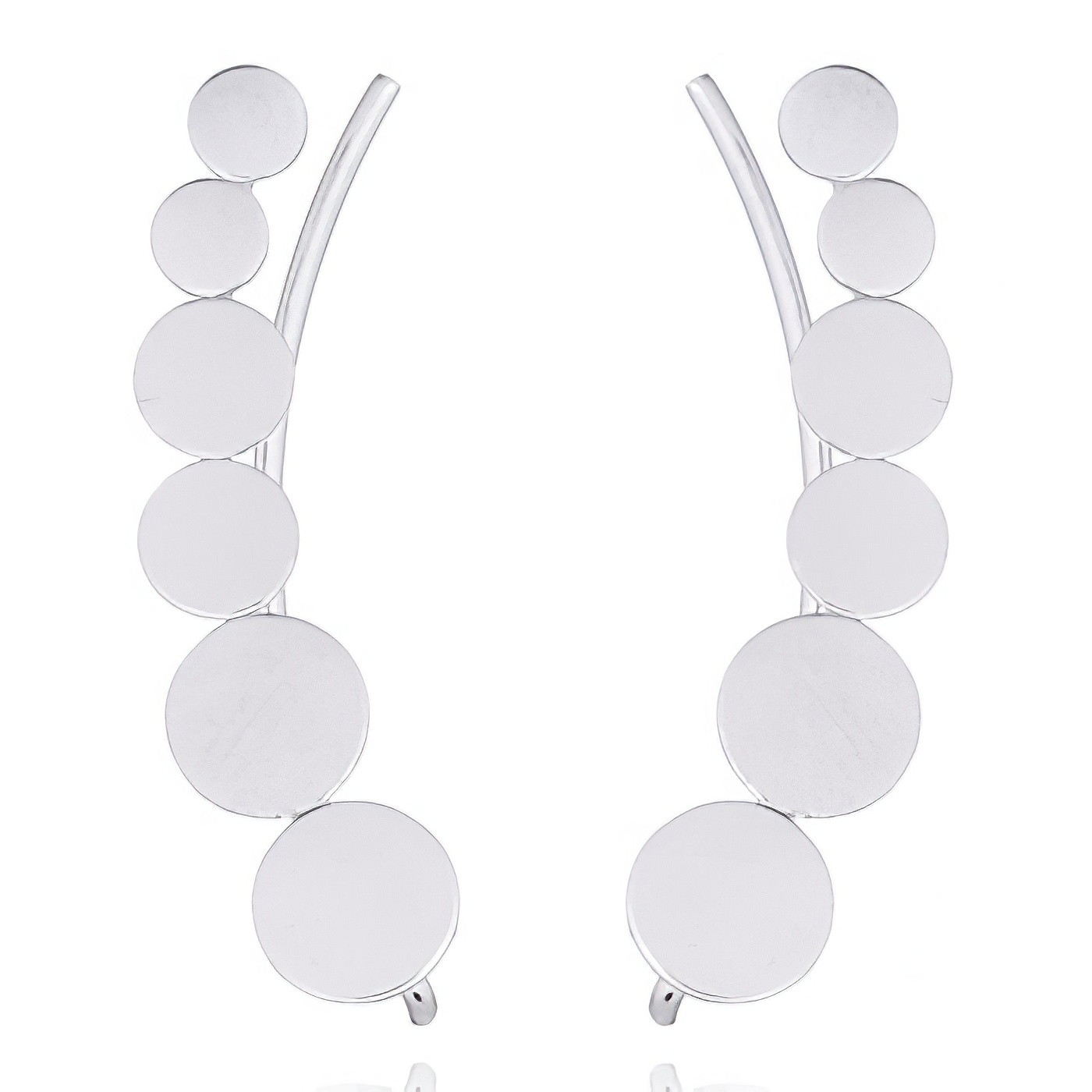 925 Sterling Silver Circles Ear Line Earrings by BeYindi 