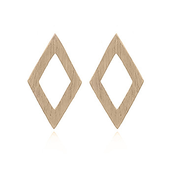 Brushed Silver Diamond Earrings Gold Plated by BeYindi 