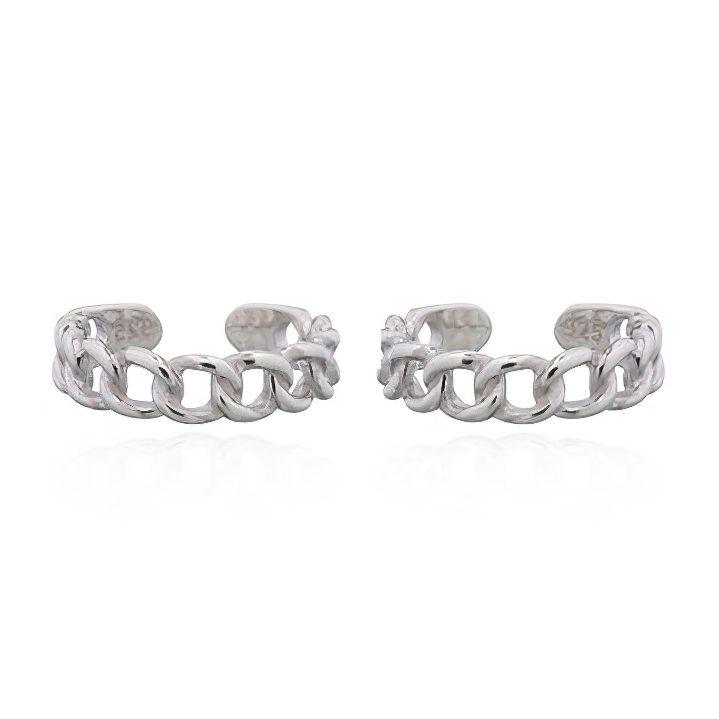 925 Sterling Silver Braided Cuff Earrings by BeYindi 