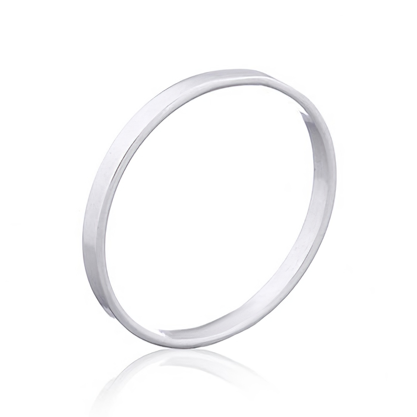 Flat Wire 2 mm Wide Silver Men Size Band Ring by BeYindi 