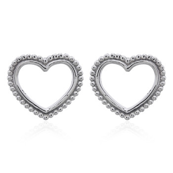 Fancy Attractive Heart Stud Earrings 925 Silver by BeYindi 