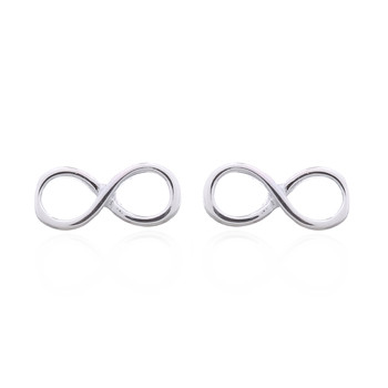 Minimalistic Infinity Screw ball Back Earrings 925 Silver by BeYindi 
