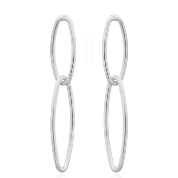 Interlocking Elliptical Shape 925 Silver Stud Earrings by BeYindi 