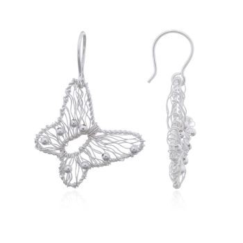 Decorative Alluring Butterfly Dangle Earrings 925 Silver by BeYindi 