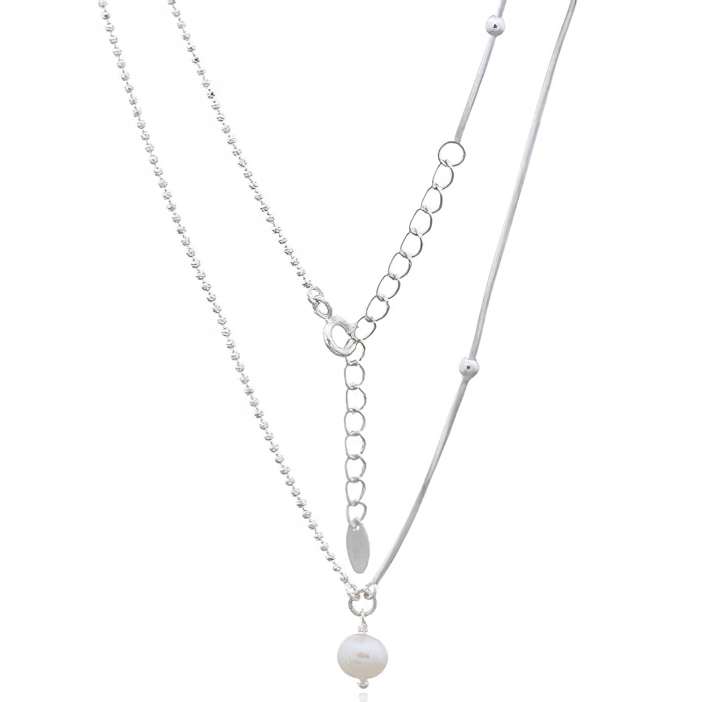 Simply Elegant Freshwater Pearl 925 Silver Necklace by BeYindi 