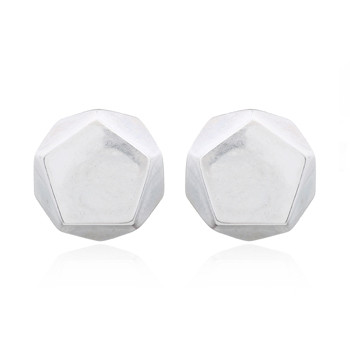 Geometric Polygon 925 Silver Stud Earrings by BeYindi 