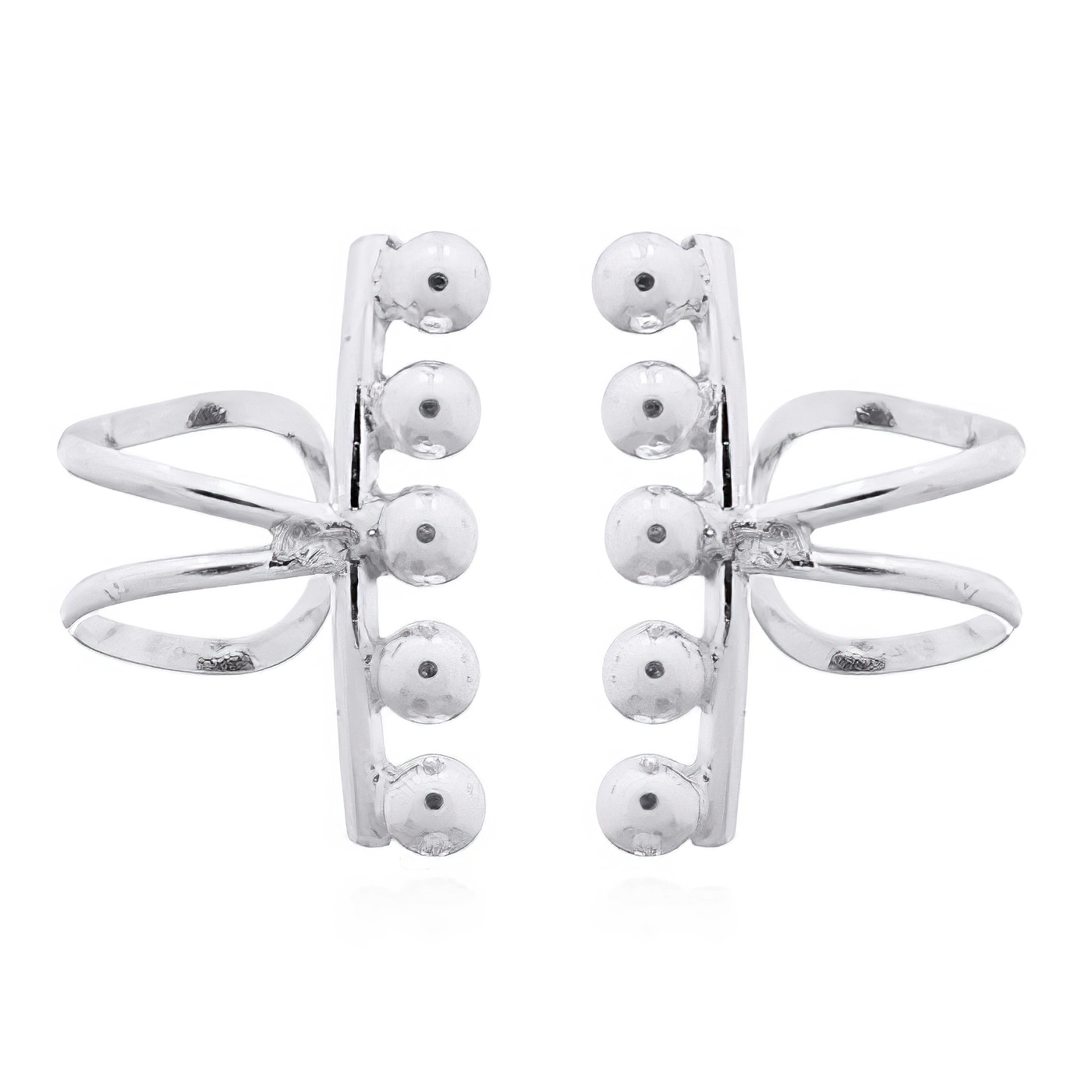 Solid 925 Silver Balls Cuff Earrings by BeYindi 