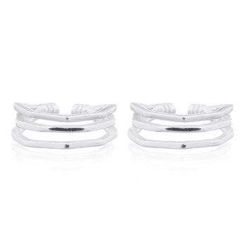 Triple Layer Cuff Earrings 925 Silver by BeYindi 